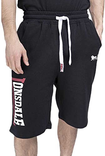 Lonsdale Herren Shorts Normale Passform Sidemouth Pantalones Cortos, Negro, 5XL Hombres