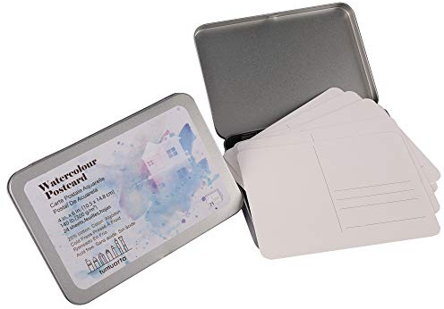 tumuarta Watercolor Paper Postcards , 10x15 CM, Cotton Paper, 300 GSM, Cold Press, 24 Blank Cards for Dry & Wet Media Paint for Greeting Cards & Thank You Notes