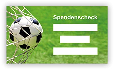 Fußball Spendenscheck PR-Scheck Dekoscheck (10 Stück) - Größe: 60 x 34 cm