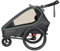 Qeridoo Fahrradanhänger Kidgoo 2 Steel Grey mit 5 Punkt Gurtsystem und Easy-ARS, faltbar, mit 360 Grad drehbaren, luftgefüllten Buggyrad und patentierten Kopfprotektoren, für 2 Kinder
