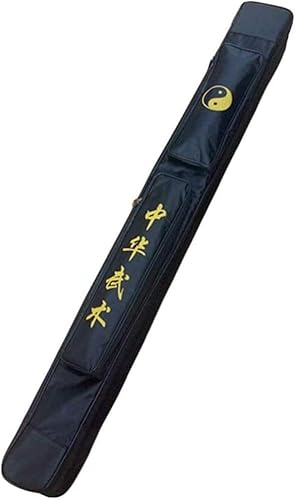 Fechtschwerttasche, Schwerttasche, Schwerttasche, Schwerttasche, chinesisches Kung-Fu-Schwert-Tragekoffer, schwarz, ein- und doppellagiger Waffenkoffer, Oxford-Stoff mit PU, doppellagig ( Color : Sing
