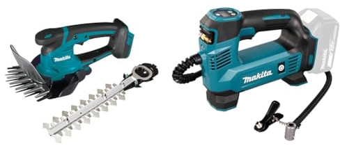 Makita DUM604ZX Akku-Grasschere 18V (ohne Akku, ohne Ladegerät) & DMP180Z Akku-Kompressor 8,3 bar 18 V (ohne Akku, ohne Ladegerät) Blau, Silber