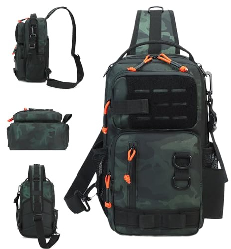 Genérico Mochila De Equipo De Pesca,Mochila Bandolera Impermeable Grande - Suministros de Pesca para Deportes al Aire Libre Bolsa Mensajero Agua Dulce Agua Salada Viaje Camping Senderismo Kayak