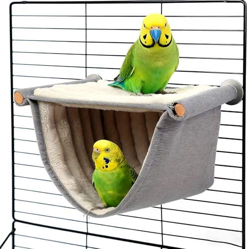Qnvyw Vogel Hängematte Etagenbett, Wellensittich Zubehör, Winter Warm Vogelnest Haus, Grau, Für Papageien Und Kleine Vögel, Gemütlicher Schlafplatz Und Spielbereich