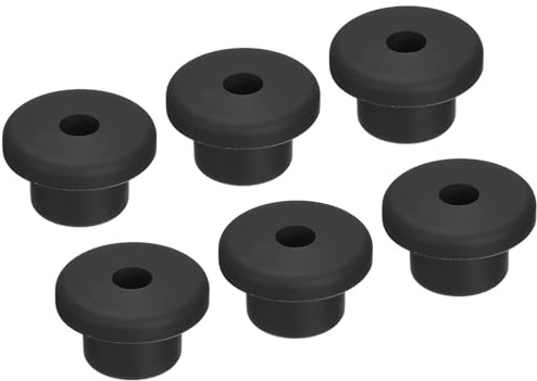 ROWORKX 6Pcs Silicone T-Type Rubber Grommets 15mm Hole Plug Set Flexible Cable & Pipe Protectors for Wiring Panels Automotive Electronics and DIY Projects