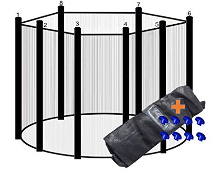 walexo Trampolin Sicherheitsnetz für 8 Stangen Größen – langlebiger Schutz mit sicherer Einstiegsöffnung