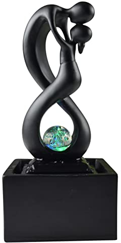 Zen'Light SCFR19-C8 - Fontana interna in poliresina, 14 x 14 x 31 cm, colore: Nero