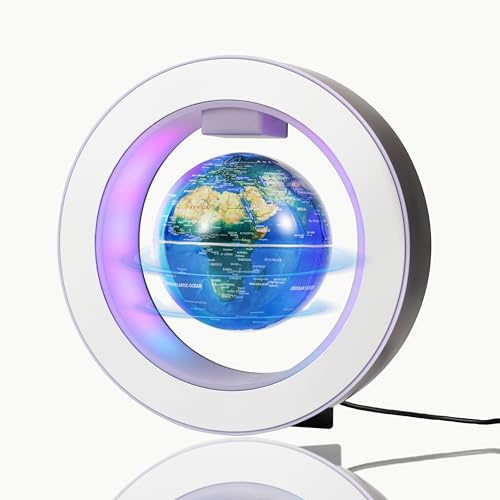 Magnetic Levitation Floating Globe 4 Constellation Geography LED Lights Rotating for Kids,Cool Office Desk Unique Men Gift Ideas or Birthday Tech Present Gadgets for Teenage Boys
