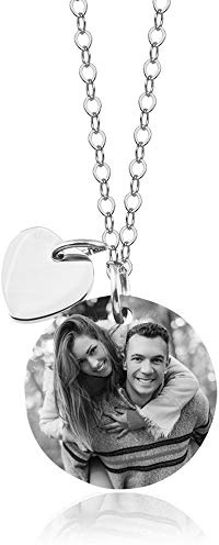 Juwelier Schönschmied Fotoanhänger mit Kette – Halsanhänger aus Edelstahl inkl. Fotogravur – Bildgravur personalisiert – Modell AH392biac-1