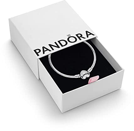 PANDORA Heart Clasp Snake Chain Bracelet, Size 19, Gift Box