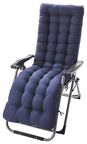 Morbuy Cojín para Tumbona de Jardín, Suave y Cómodo Cojín Reclinable Colchoneta Tumbona Exterior Ideal para Tumbonas, Sillas y Hamacas (Azul Marino,48x155x8cm)