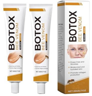 1/2/3PCS Bienengift Anti-Falten-Creme, Anti-Falten-Feuchtigkeitscreme für Gesicht und Hals,Bienengift-Faltenentfernungscreme, Feuchtigkeitsspendende Hautstraffungscreme für alle Hauttypen (2PCS)