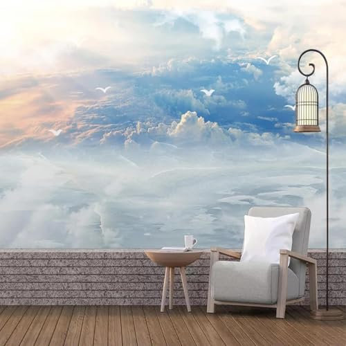 MIXUEXUNLU 3D Wallpaper Modern Blue Sky and White Clouds Photo Wall Mural Living Room TV Sofa Bedroom Background Mural