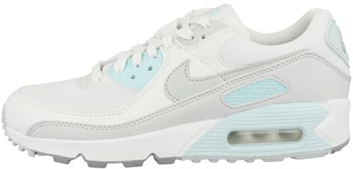 Nike DH8010-104 Air Max 90 Donna, White/Light Silver-Glacier Blue EU 36.5