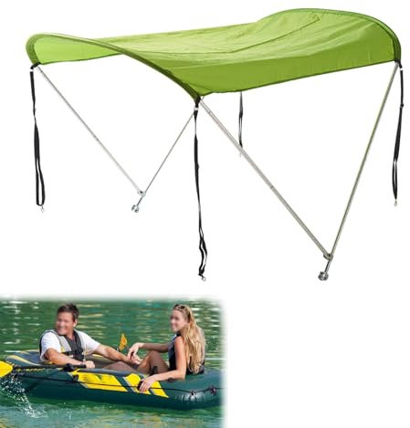 Toldos Bimini para Botes Inflables, Toldo Portátil de 2 Arcos, Tubo de Aluminio de 1 mm de Grosor, para Botes de 110-160 cm de Eslora