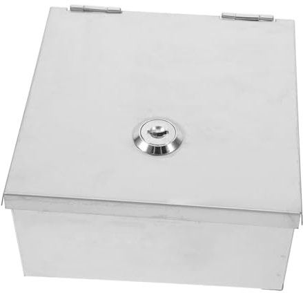 VILLCASE Caja De Enchufes Eléctricos De Acero Inoxidable a Prueba De Salpicaduras Cerradura Antirrobo Para Exteriores, Protector De Enchufe Resistente Para Uso Residencial 1 Unidad