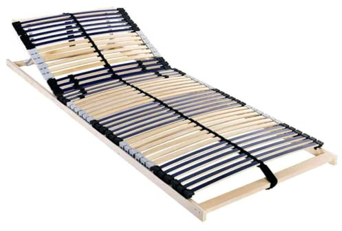 Yunovire ribbotten brun 70 x 190 cm, massivt bokträ, justerbart huvud- och fotdel, 7 zoner, robust sängram för sovrum, moderna möbler
