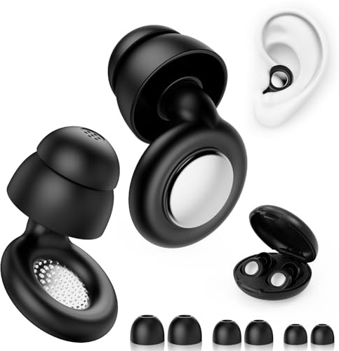 Ear Plugs for Sleep Noise Cancelling 45dB, Ultra Comfy Reusable Noise Reducing Earplugs for Sleep Come with 8 earplugs and Carrying case, deep Focus, Travel, Noise Sensitivity
