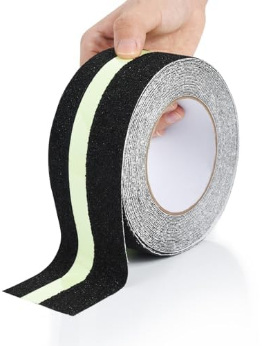 OTraki Tiras antideslizantes de PVC de 50 mm x 10 m, cinta adhesiva impermeable y cinta de seguridad de alta resistencia para escalones antideslizantes para escaleras, escaleras y suelos resbaladizos