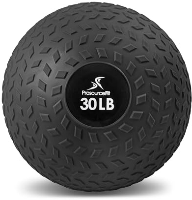 ProsourceFit Slam Medicine Balls 5, 10, 15, 20, 25, 30, 50lbs Smooth and Tread Textured Grip Dead Weight Balls for Strength and Conditioning Exercises, Cardio and Core Workouts
