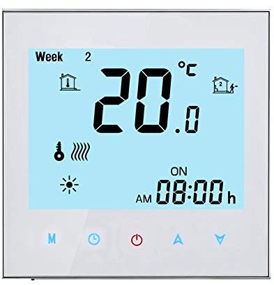 Qiumi Smart Thermostat for Combi Boiler Programmable Thermostat Temperature Controller, Interated with Alexa Google Home 3A 95~245VAC