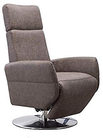 Cavadore TV-Sessel Cobra / Fernsehsessel mit Liegefunktion, Relaxfunktion / Stufenlos verstellbar / Ergonomie M / Belastbar bis 130 kg / 71 x 110 x 82 / Lederoptik Dunkelbraun