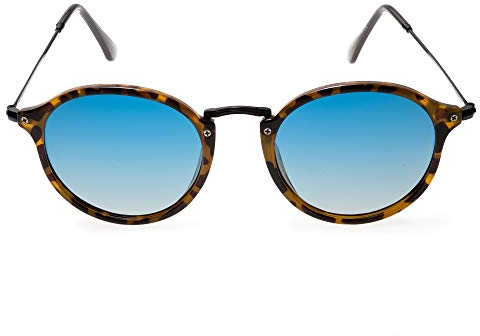 Contacta, Dakar Sole, Occhiali da Sole Polarizzati per Uomo e Donna, Montatura Arrotondata, Visione Nitida, Occhiali Colore Demi, Lente Blu, Confezione con Sacchetto Portaocchiali, 20g