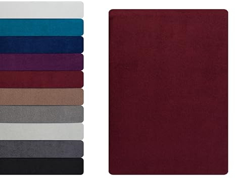 Frottee Boxspringbett Spannbettlaken Spannbetttuch 180 - 200 x 220 cm, Bettlaken 80% Baumwolle - 20% Polyester, Kuschelig Weich und Warm, Matratzen bis 35 cm, OEKO-TEX MADE IN GREEN, Bordeaux