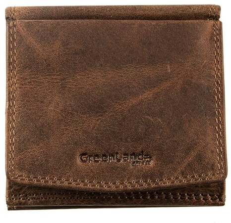 Greenland Nature Montenegro Geldbörse RFID Leder 10 cm Braun | Vintage-Design, mit Wiener Schachtel-Fach