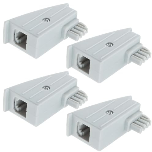 4 adattatori TAE, adattatore TAE-F, spina TAE-F, spina TAE-F su presa RJ45, presa 8P2C, adattatore RJ45, compatibile con Fritzbox (grigio chiaro)
