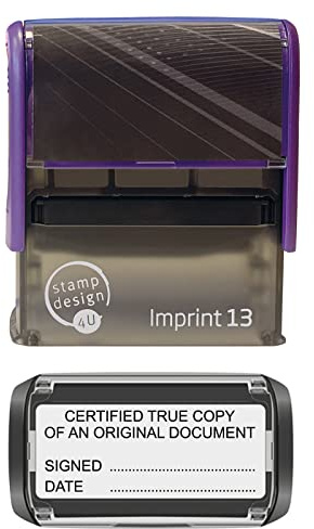 Certified True Copy of The Original Document Legal Stamp Self-Inking- Black Ink- 58mm x 22mm