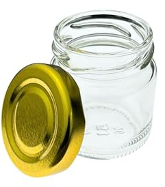 BIENEN SCHMIDT 48 Stück Mini Gläser 50g / 53ml Twist off Gläser Rundgläser Einweckgläser Einmachgläser Portionsgläser Kaviar Marmeladengläser Honig Obstgläser Probiergläser Imker Glas