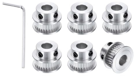 sourcing map GT-2 30T Riemenscheibe, Synchronrad, 8 mm Bohrung, Aluminium-Zahnriemenscheibe, 30 Zähne, passend für Breite 6 mm, Zahnriemen für 3D-Drucker, CNC-Maschine (mit Schraubenschlüssel), 6