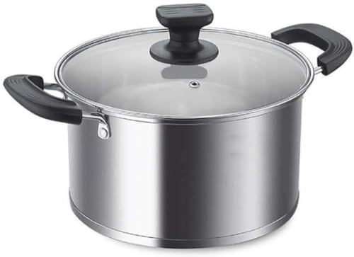 CHFYIJYHM Olla de Acero Inoxidable con Tapa de Vidrio for Preparar Cerveza casera y Utensilios de Cocina de Olla Grande for ollas de 22 cm(24 CM)