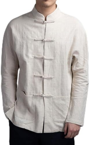 Chaqueta tradicional de manga larga para hombre, uniforme de kung fu, elegante, para uso diario y festividades