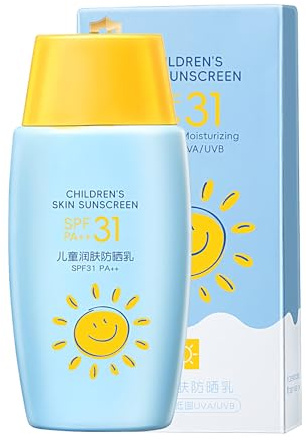 Kinder Sonnenschutz,Leichte Sonnencreme Für Empfindliche Haut | Hautpflege Für & Mädchen Mit LSF 31+ Für Wassersport Camping Reisen Schwimmen Picknick