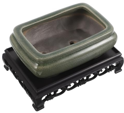 CLISPEED Keramik Pflanzschale Für Bonsai Rechteckiger Blumentopf Aus Keramik Flache Dekorative Schale Chinesischer Übertopf Für Sukkulenten Wasserpflanzenbehälter Geeignet Verschiedene
