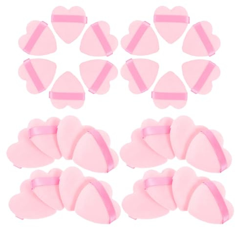 TOPPERFUN Esponjas de Base en Forma de Rosa, 50 Piezas de Borlas de Polvos Sueltos, Material de Esponja y Flocking, Diseño Multifuncional para Maquillaje Facial