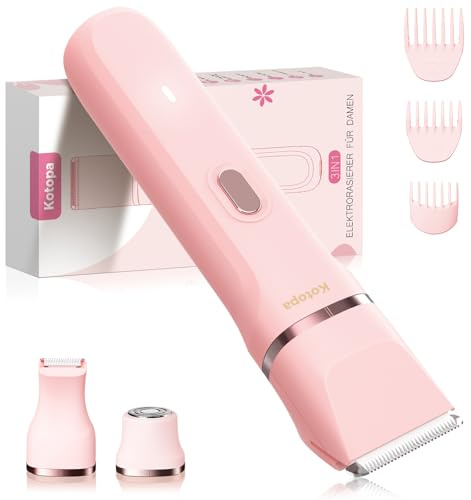 Kotopa Rasoir Électrique Femme, Tondeuse Féminin Intime pour Maillot, Visage et Corps, Tondeuse Bikini Femmes sans Fil, Imperméable & Doux pour la Peau (Rose L6)