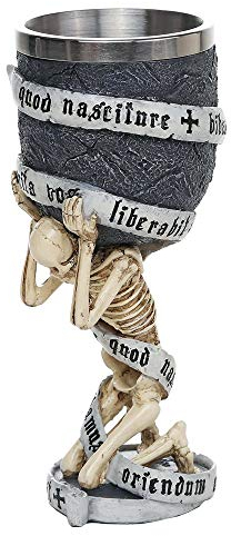 Pacific Giftware Anne Stokes Verre squelette avec tête de mort