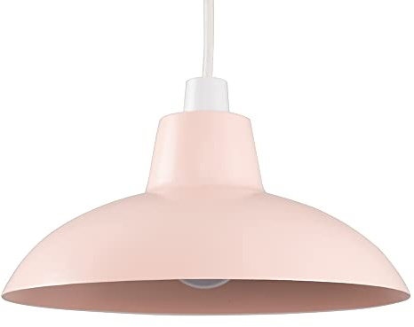 MiniSun | Retro Style Pink Metal Ceiling Light Shade | Pendant Lights, Home Décor & Improvement Essential | 28.8cm Shade Width