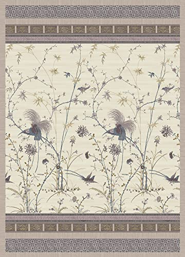 Bassetti Fong Plaid, 100% Baumwolle 57 Fäden pro cm²/ Füllung: 100% Polyester 80 g/m², Creme, 240x250 cm