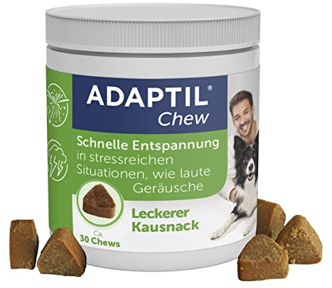 ADAPTIL Chew für Hunde | Beruhigendes Produkt für entspannte Hunde | schnelle Entspannung in stressreichen Situationen | mit natürlichen Inhaltsstoffen | 30 Stück