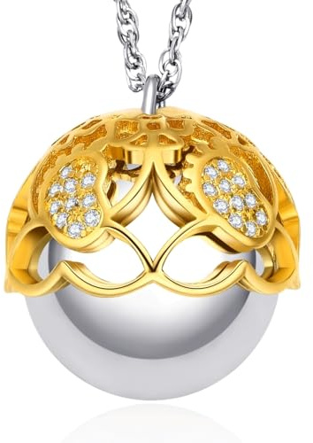 Dada Gioielli - Protection et amour pour les futures mamans - Collier bola de grossesse appelant les anges - Pendentif scintillant - Cadeaux pour femmes enceintes