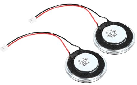 QUARKZMAN 2 unidades de 2 W 8 ohmios altavoces pequeños carcasa de metal altavoz magnético interno redondo con cable terminal de 60 mm para altavoces Mini DVD EVD multimedia móvil portátil