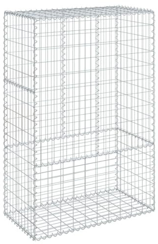 Panier de Gabion, Panier à Pierre Gabion Mur de Soutènement Clôture de Jardin avec couvercle 100x50x150 cm fer galvanisé