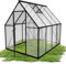 QEENTOE Invernadero de aluminio con base y claraboya, resistente a la intemperie, inoxidable, resistente a la temperatura, para tomates, verduras y plantas, 230 x 180 x 195 cm