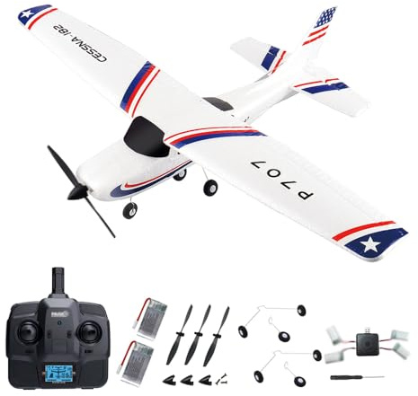 SAYZON P707 Aereo RC per adulti,3CH 3D6G Aereo Radiocomandato RTF ad ala fissa con 2 Batterie, Motore 720, Giocattolo per Principianti (2BSL)
