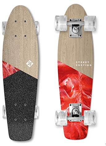 Street Surfing Cruiser Beach Board Wood, Planche à Roulette Unisexe, Black, One Size - 05-06-003-6