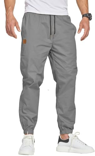 ZOXOZ Herren Hose Chino Cargo Hose Freizeithose Baumwolle Sporthose Casual Jogginghose Elastische Taille mit Kordelzug Sweatpants Herren mit Taschen